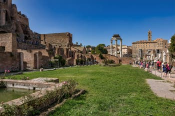 The Atrium of the Vestals House in the Roman Forum in Rome in Italy