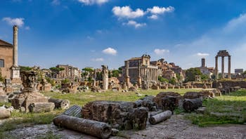 The Roman Forum in Rome in Italy