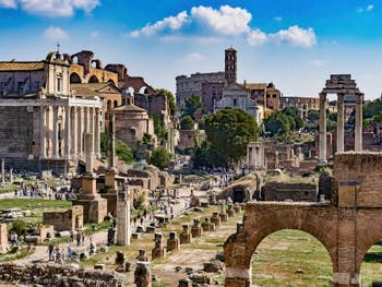 The Roman Forum Temples and ruins in Rome in Italy