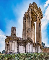 The Vesta Temple in the Roman Forum in Rome in Italy