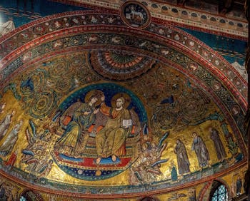 Mosaics from the apse of the Basilica of Saint Mary Major in Rome, Italy