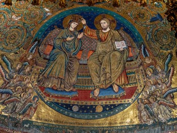 Coronation of the Virgin, mosaic in the apse of the Basilica of Saint Mary Major in Rome, Italy