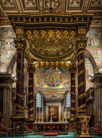 Baldachin and main altar of the Basilica of Saint Mary Major in Rome