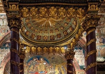 Baldachin and main altar of the Basilica of Saint Mary Major in Rome