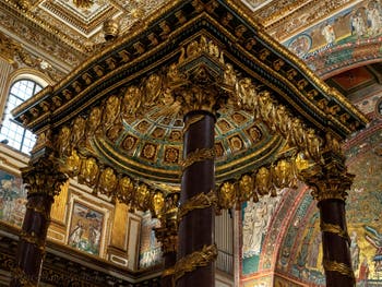 Baldachin and main altar of the Basilica of Saint Mary Major in Rome