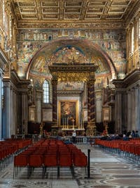 Baldachin and main altar of the Basilica of Saint Mary Major in Rome