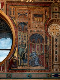 Mosaic by Gaddo Gaddi, The patrician Giovanni recounts to Pope Liberus his vision of the Virgin Mary, Blessings Lodge of the Basilica of Saint Mary Major