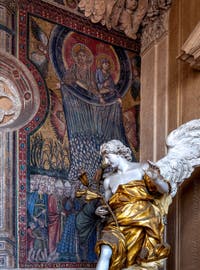 Mosaic by Gaddo Gaddi, the Snow Miracle, Blessings Lodge of the Basilica of Saint Mary Major