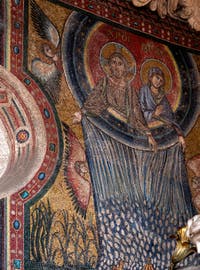 Mosaic by Gaddo Gaddi, the Snow Miracle, Blessings Lodge of the Basilica of Saint Mary Major
