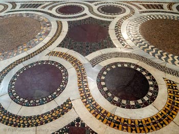 The cosmatesque marble pavement in the central nave of the Basilica of Saint Mary Major in Rome