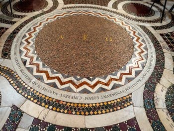 The cosmatesque marble pavement in the central nave of the Basilica of Saint Mary Major in Rome