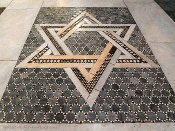 The cosmatesque marble pavement in the central nave of the Basilica of Saint Mary Major in Rome