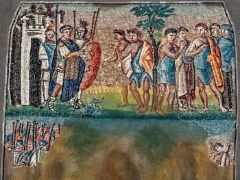 Meeting of Jacob and Esau and his companions, Mosaics on the left lateral side in the Basilica of Saint Mary Major in Rome