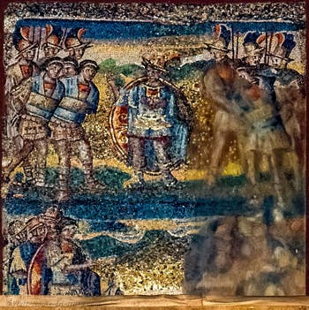 Joshua punishes the Amorrhite kings after their capture, Mosaics right lateral side in the Basilica of Saint Mary Major in Rome