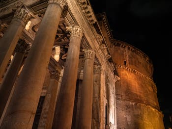The Porch of the Pantheon Basilica in Rome Italy