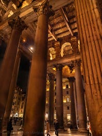 The Porch of the Pantheon Basilica in Rome Italy