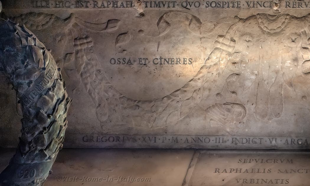 Tomb of Painter Raphael 3rd Aedicula Pantheon Rome Italy