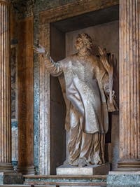 Bernardino Cametti, Saint Rasio, fifth Aedicula of the Pantheon in Rome, Italy