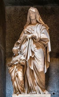 Lorenzo Ottoni, Saint Anne and the Vergin Mary, Sixth Aedicula of the Pantheon in Rome, Italy