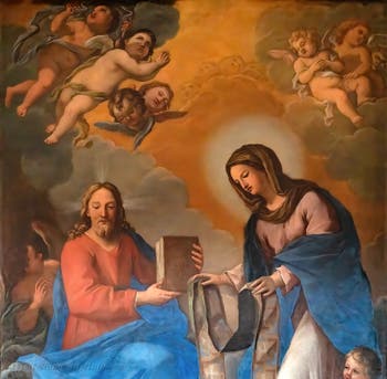 Virgin Mary and St Nicholas, Madonna della Cintola, Eight Aedicula of the Pantheon in Rome, Italy