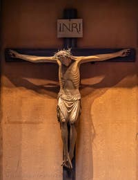 Wooden paint Crucifix, Third Chapel of the Pantheon in Rome, Italy