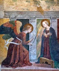 Melozzo da Forli, Annunciation, Seventh Chapel of the Pantheon in Rome, Italy