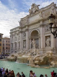 Trevi Fountain sculptures in Rome in Italy