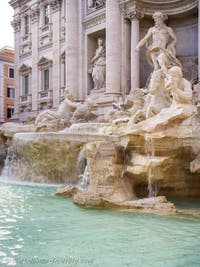 Trevi Fountain sculptures in Rome in Italy