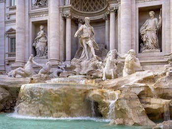 Trevi Fountain sculptures in Rome in Italy