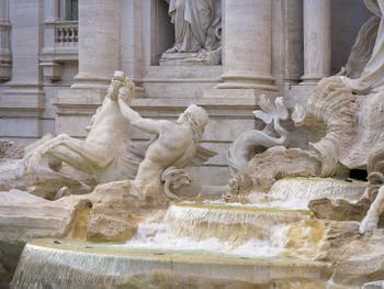 Trevi Fountain sculptures in Rome in Italy