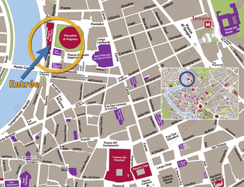 Location Map of the Ara Pacis in Rome, Italy Location Map of the Ara Pacis in Rome, Italy