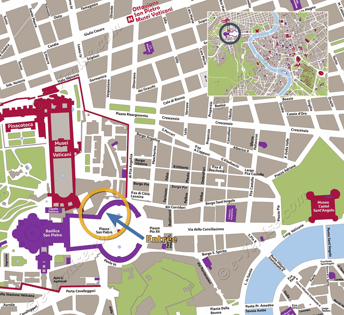 Location Map Address Saint Peter Basilica Vatican in Rome