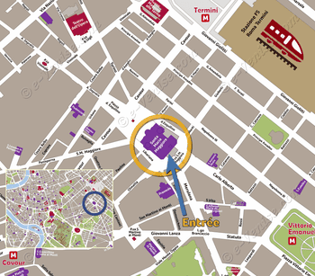 Location Map of Saint Mary Major in Rome Italy