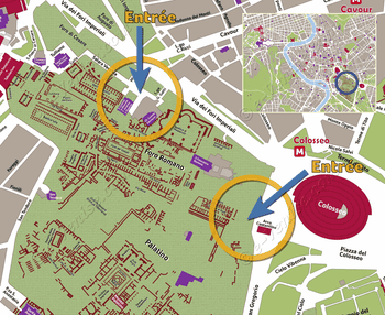 Location map of the Roman Forum in Rome