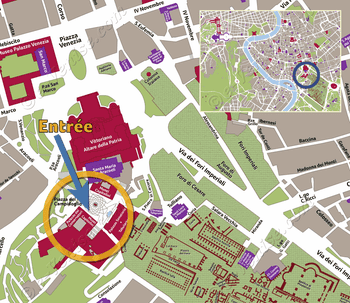 Location map of the Capitoline Museums in Rome