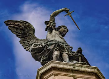 St Michael Archangel by Peter Anton von Verschaffelt, Castel Sant'Angelo in Rome in Italy