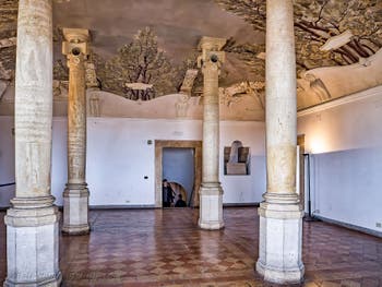 Castel Sant' Angelo: The Columns Room with frescoes of Duilo Cambellotti.