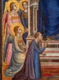 Giotto di Bondone, verso of Stefaneschi Triptych, Cardinal Stefaneschi, at the Vatican Museum in Rome