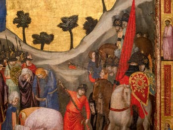 Giotto di Bondone, Stefaneschi Triptych, the beheading or martyrdom of Saint Paul at the Vatican Museum in Rome