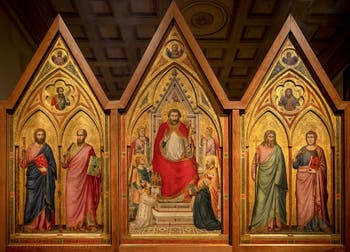 Giotto di Bondone, recto of Stefaneschi Triptych Altarpiece, at the Vatican Museum in Rome