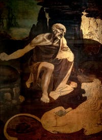 Leonardo da Vinci, Saint Jerome in the Wilderness, at the Vatican Museum in Rome
