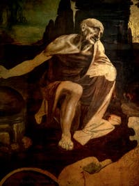 Leonardo da Vinci, Saint Jerome in the Wilderness, at the Vatican Museum in Rome