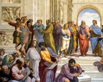 Raphael, School of Athens, in the Signature Room at the Vatican in Rome