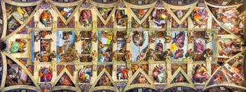 Michelangelo Sistine Chapel ceiling frescoes in the Vatican City in Rome