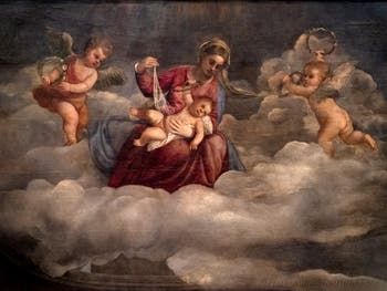 Titian, Madonna of San Niccolò des Frari or Madonna and Child in Glory, at the Pinacoteca of the Vatican Museums in Rome