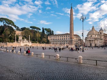 Piazza del Popolo and its obelisk in Rome, Italy