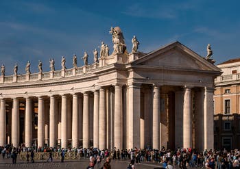 Saint Peter's Square and its Colonnade in Rome, Italy
